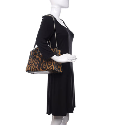 Louis Vuitton Canvas Calfskin Wild Animal Print City Steamer EW Marron 2 of 11