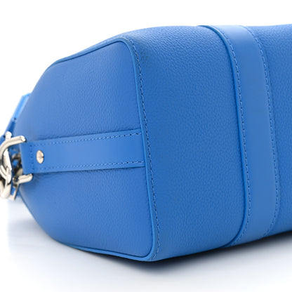 Louis Vuitton Grained Calfskin Aerogram City Keepall Bright Blue 8 of 10