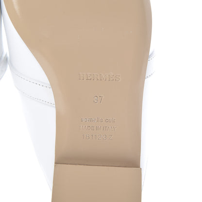 Hermes Calfskin Oz Mules 37 White 6 of 7