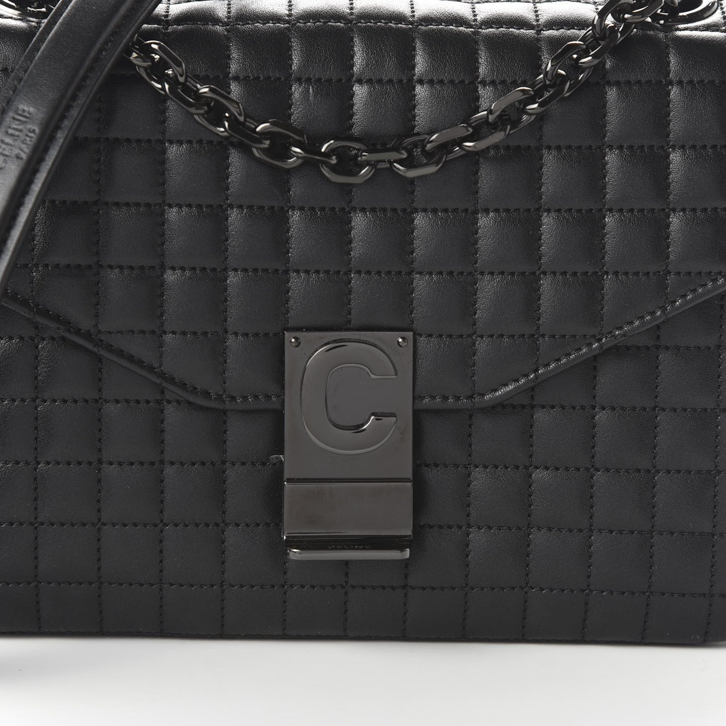 Calfskin Quilted Medium C Bag Black