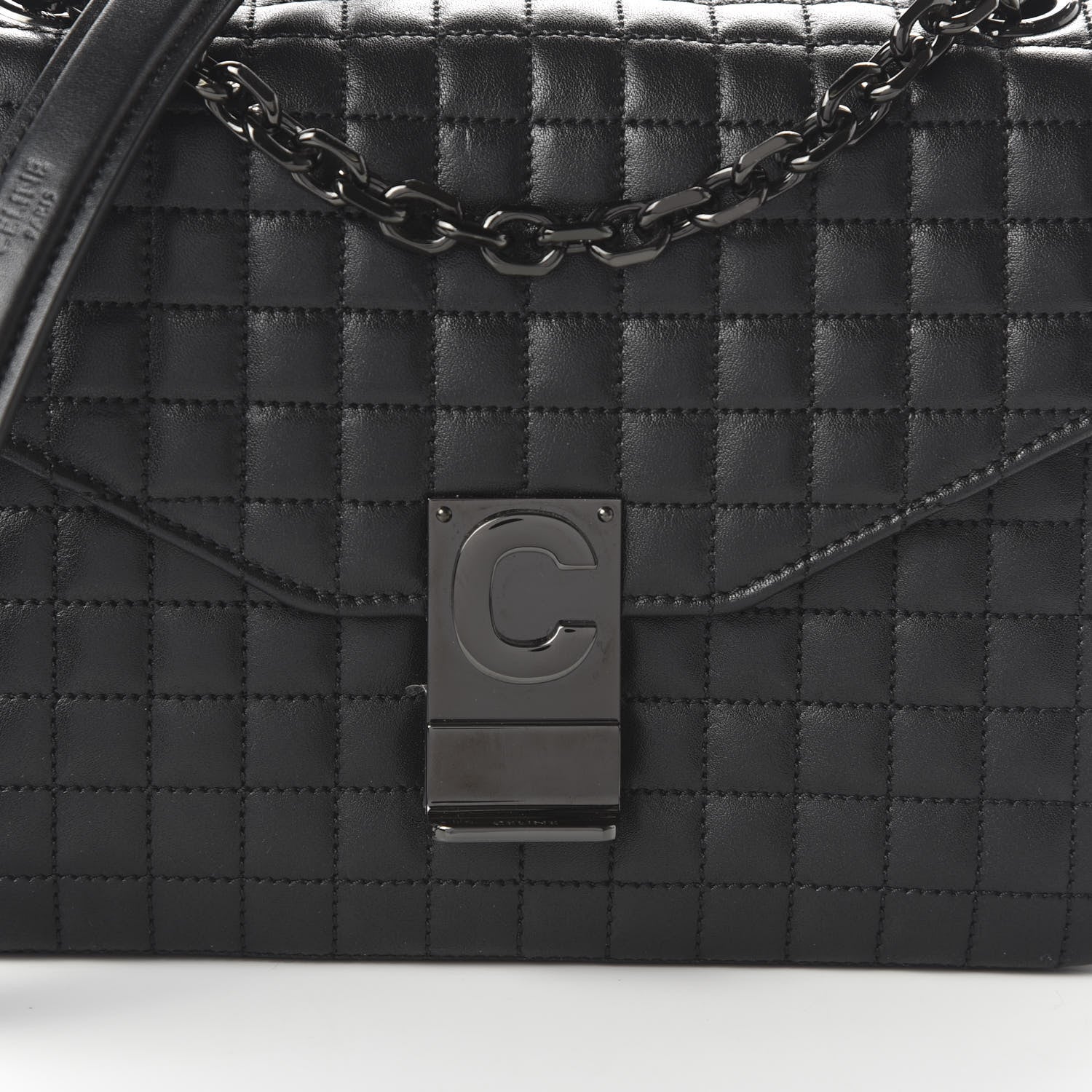 Celine Calfskin Quilted Medium C Bag Black 9 of 9
