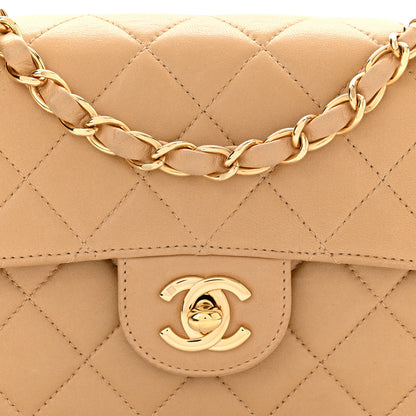 Chanel Lambskin Quilted Mini Rectangular Flap Dark Beige 8 of 11