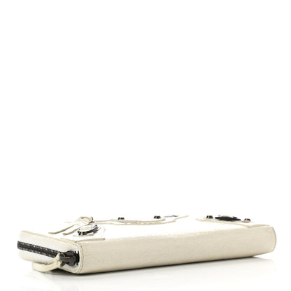 Balenciaga Agneau Classic Hardware Continental Zip Around Wallet White 4 of 11