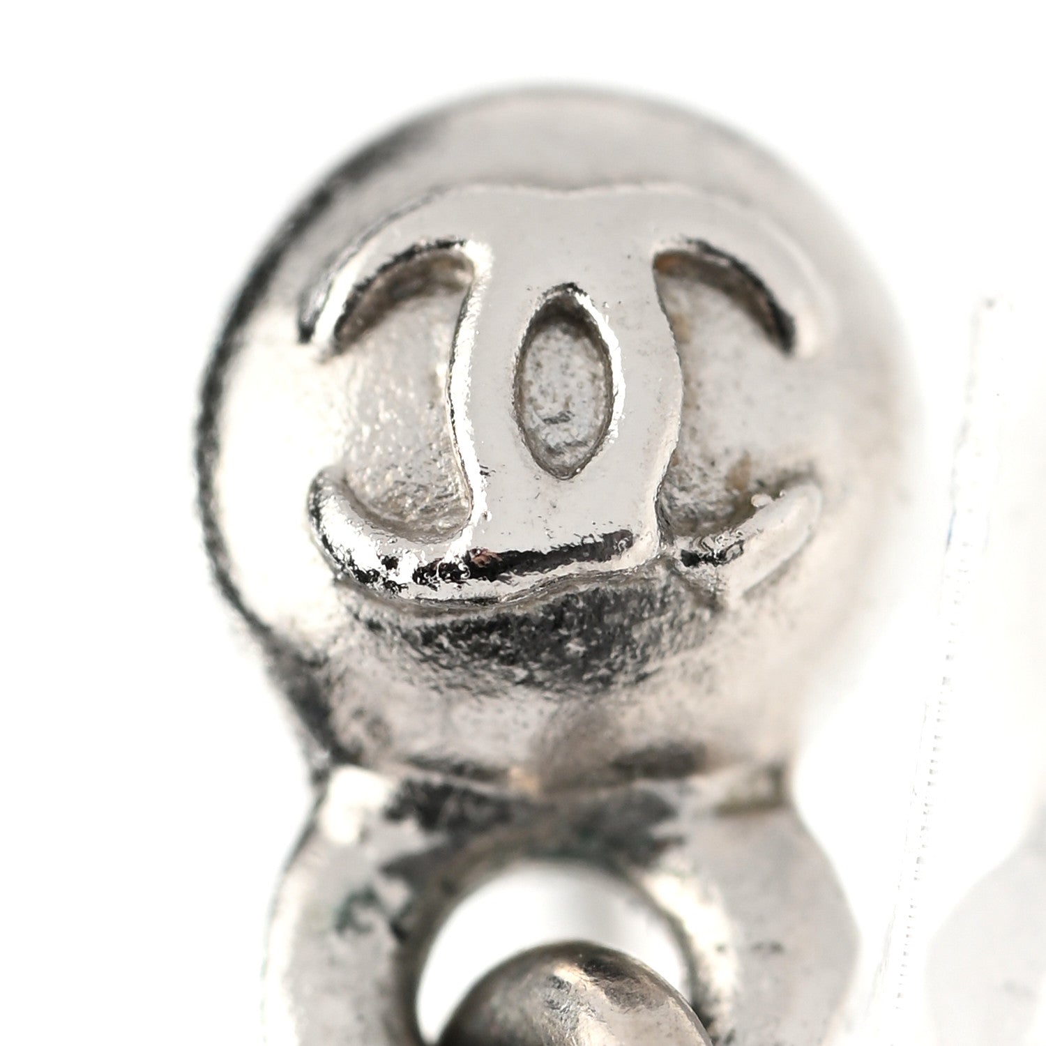 Chanel Baguette Crystal Quilted CC Drop Earrings Silver 5 of 6