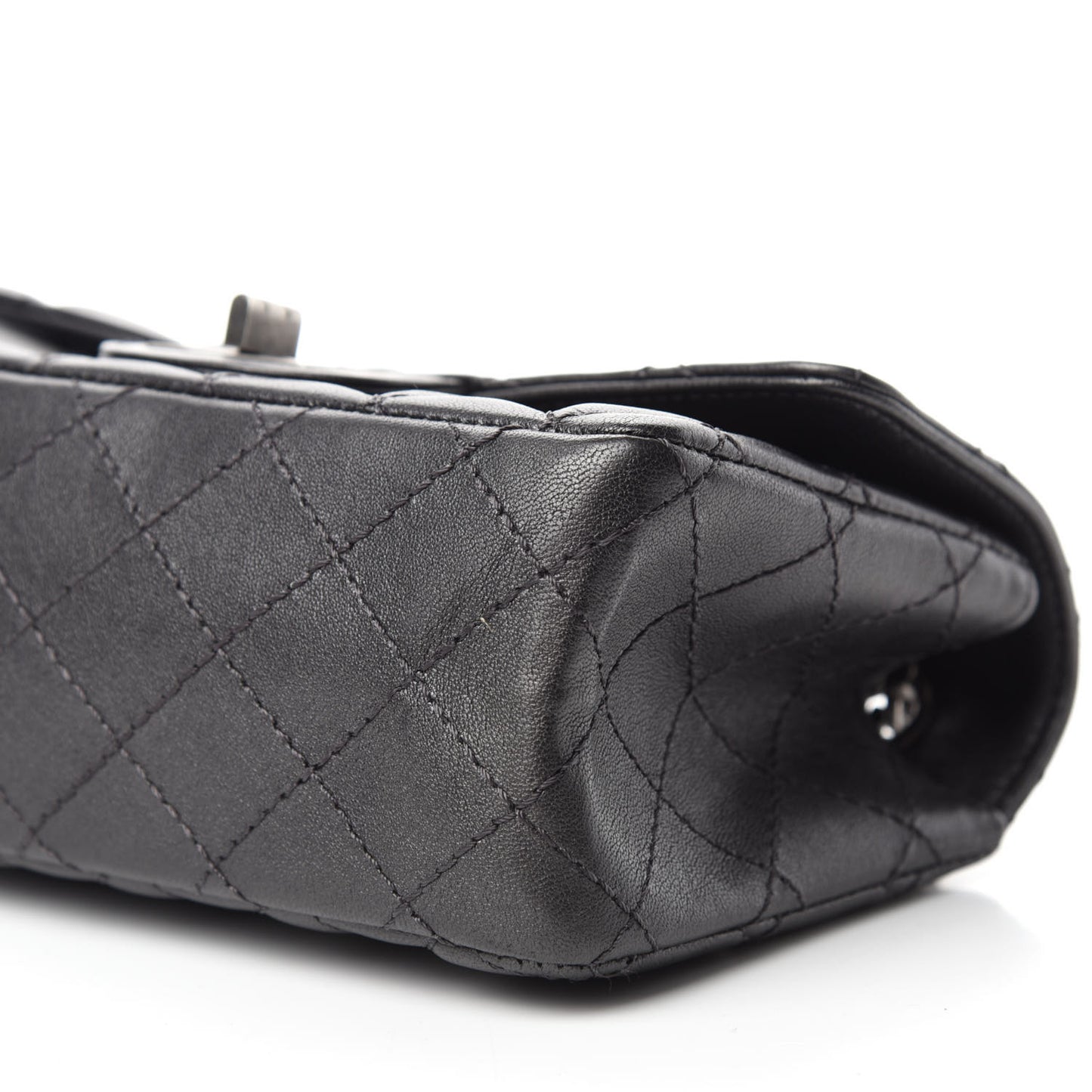 Goatskin Quilted 2.55 Reissue Mini Flap Dark Silver
