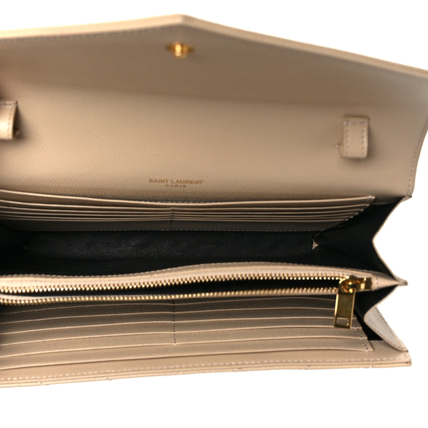 Grain De Poudre Matelasse Chevron Monogram Chain Wallet Nude Powder