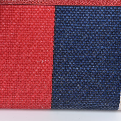 Gucci Canvas Sylvie Stripe Logo Zip Around Wallet Mystic White Hibiscus Red Maritime 8 of 8