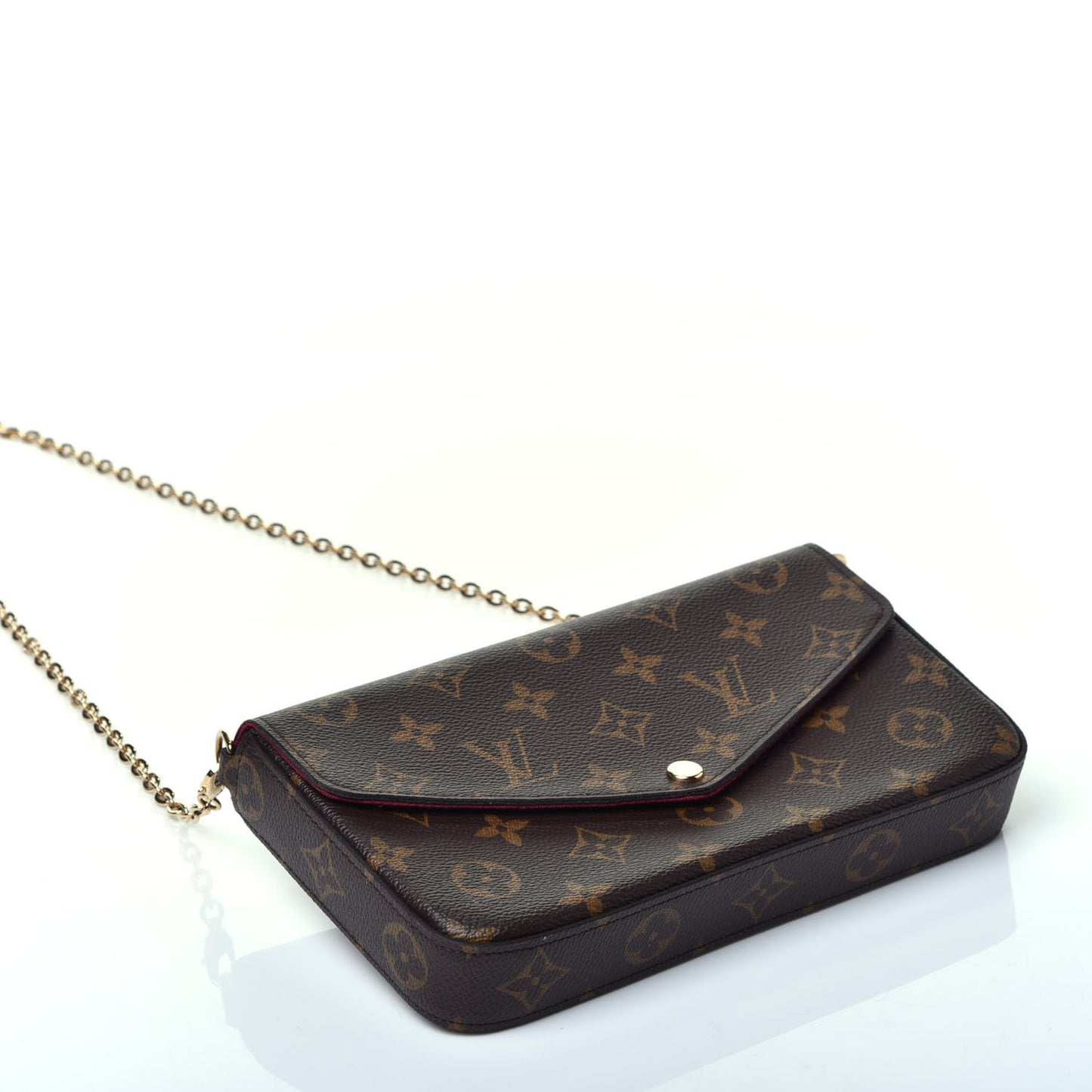 Monogram Pochette Felicie Chain Wallet Fuchsia