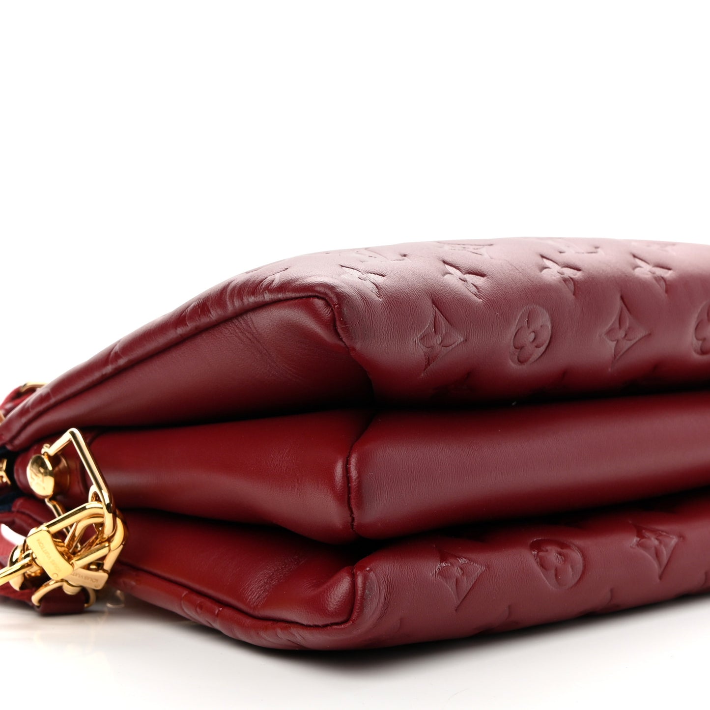 Lambskin Embossed Monogram Coussin PM Wine