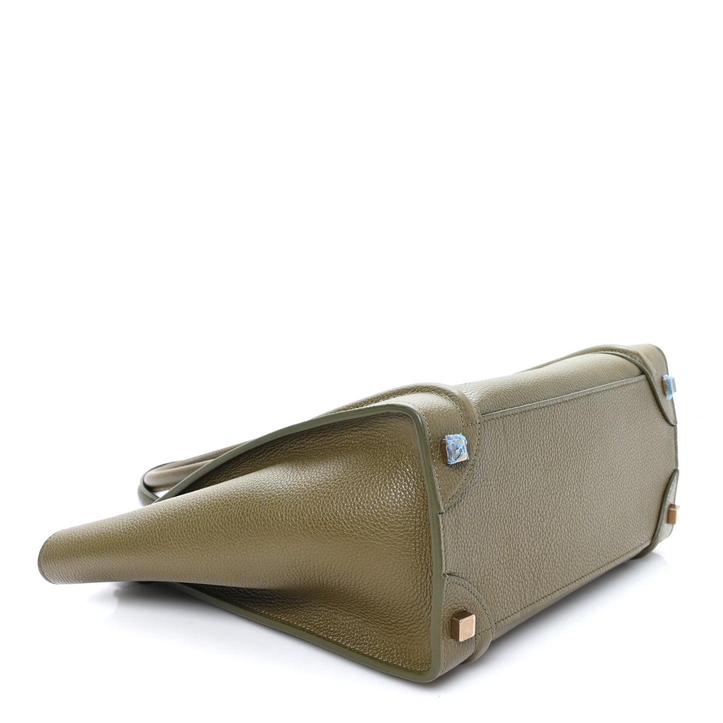 Drummed Calfskin Micro Luggage Dark Olive