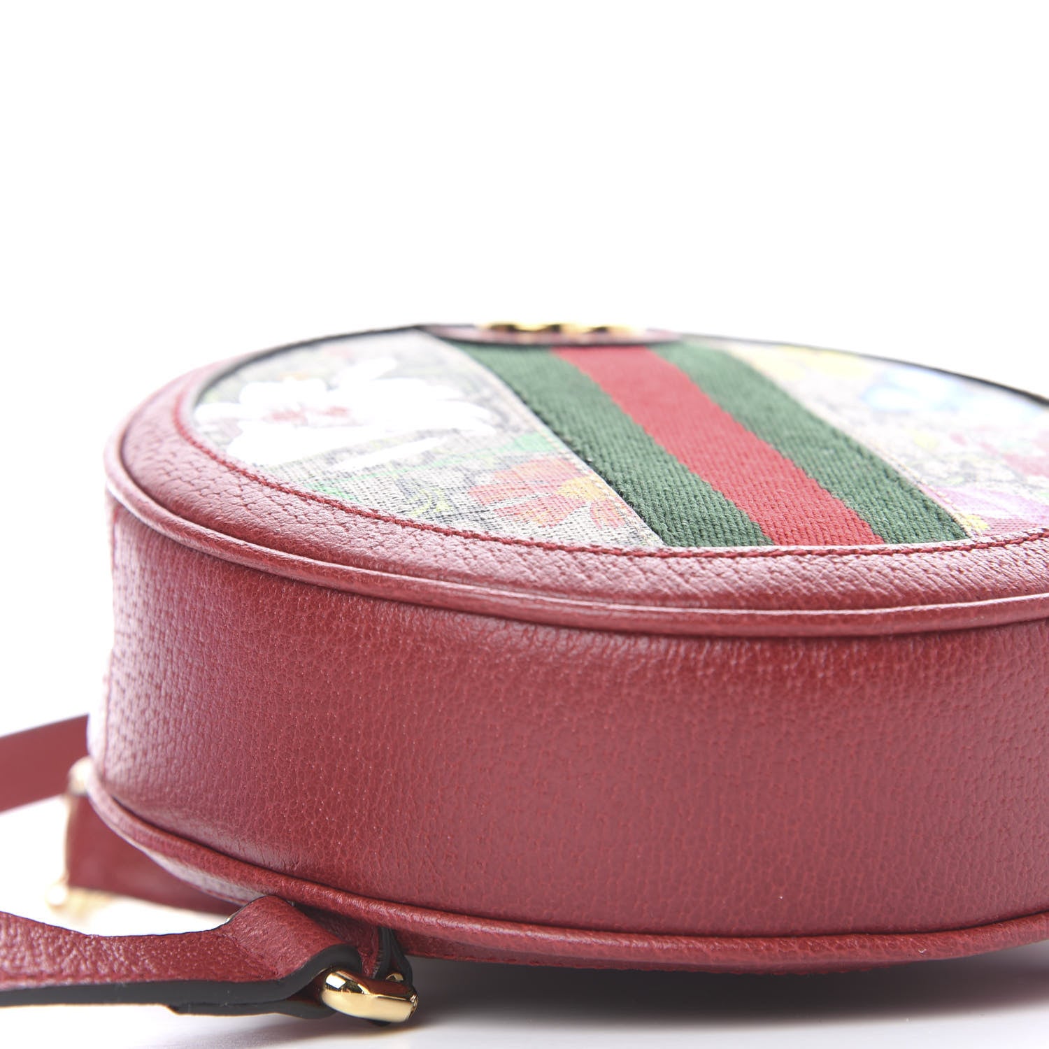 Gucci GG Supreme Monogram Web Flora Mini Ophidia Round Backpack Red 7 of 10