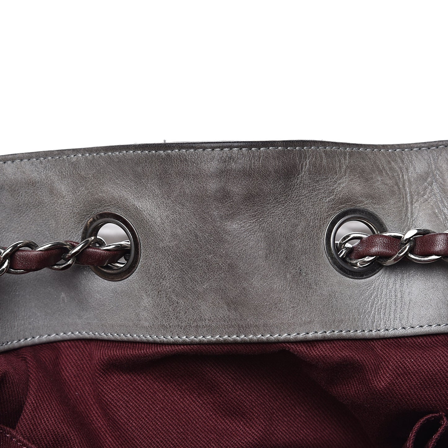 Iridescent Calfskin Quilted In The Mix Backpack Grey
