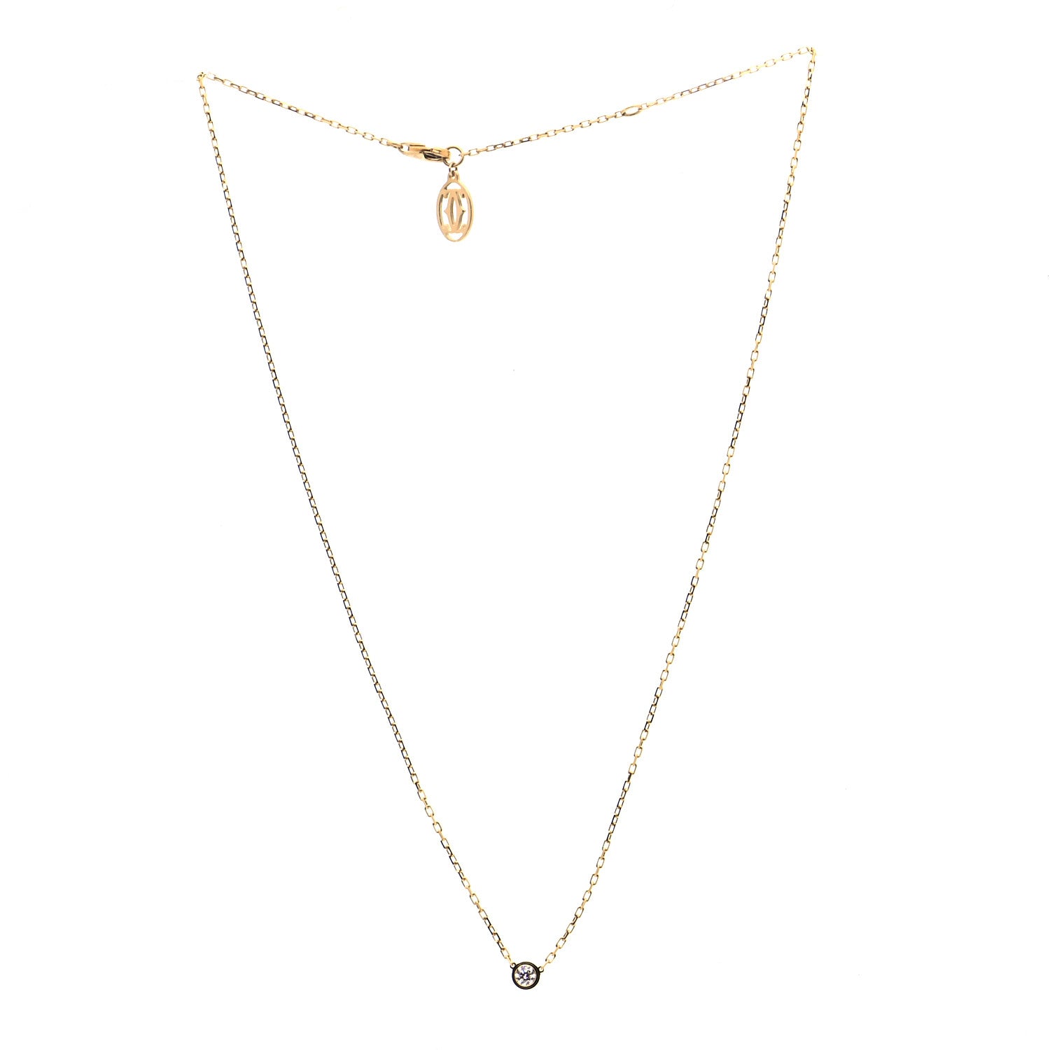 Cartier 18K Yellow Gold Diamond SM D'Amour Pendant Necklace 3 of 6