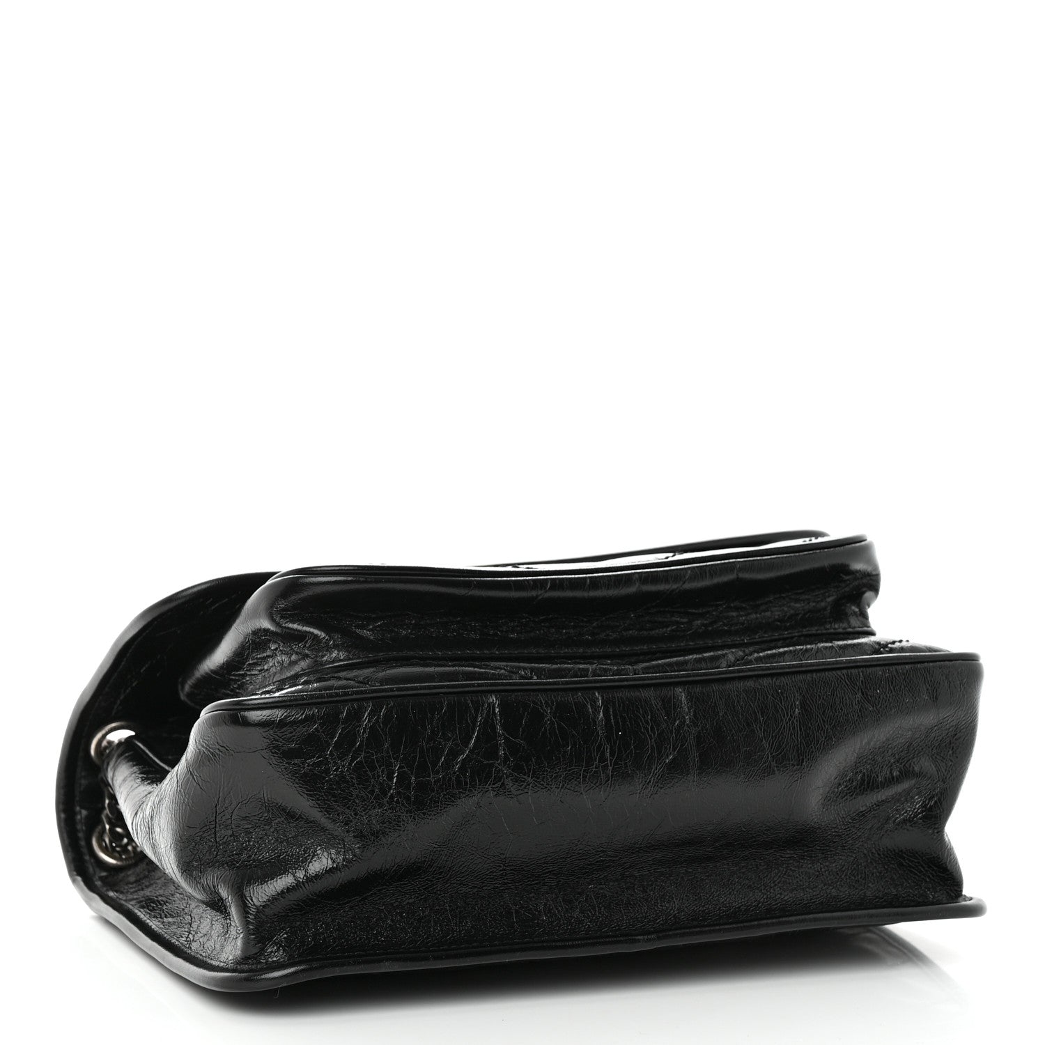 Saint Laurent Crinkled Calfskin Matelasse Monogram Medium Niki Chain Satchel Black 5 of 11