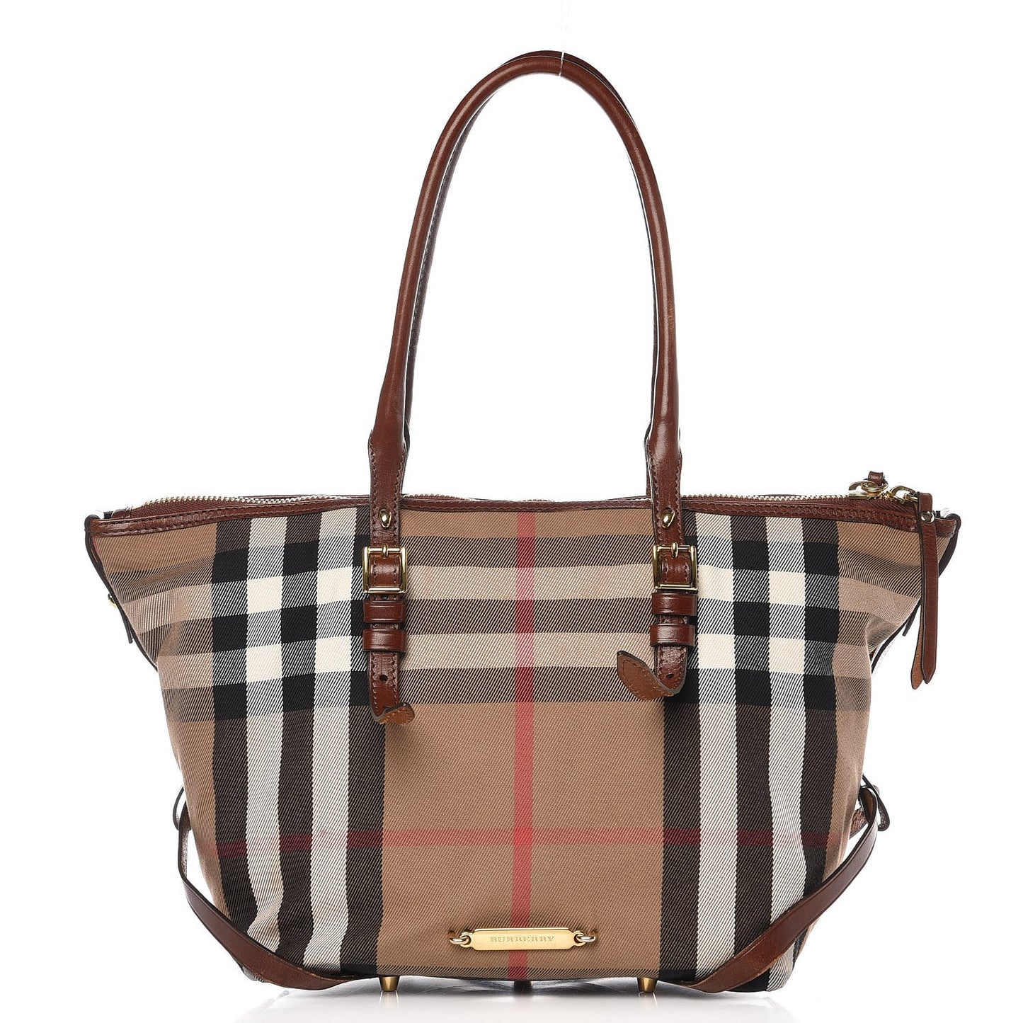 House Check Bridle Calfskin Small Salisbury Tote Tan