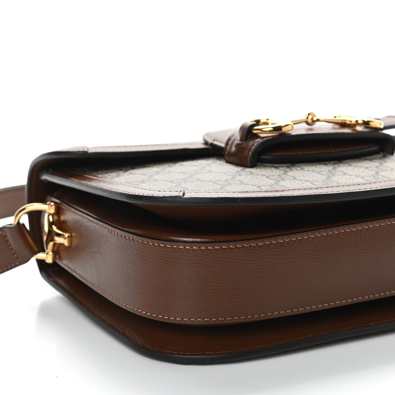 Gucci GG Supreme Monogram Horsebit 1955 Shoulder Bag Beige Brown Sugar 8 of 10