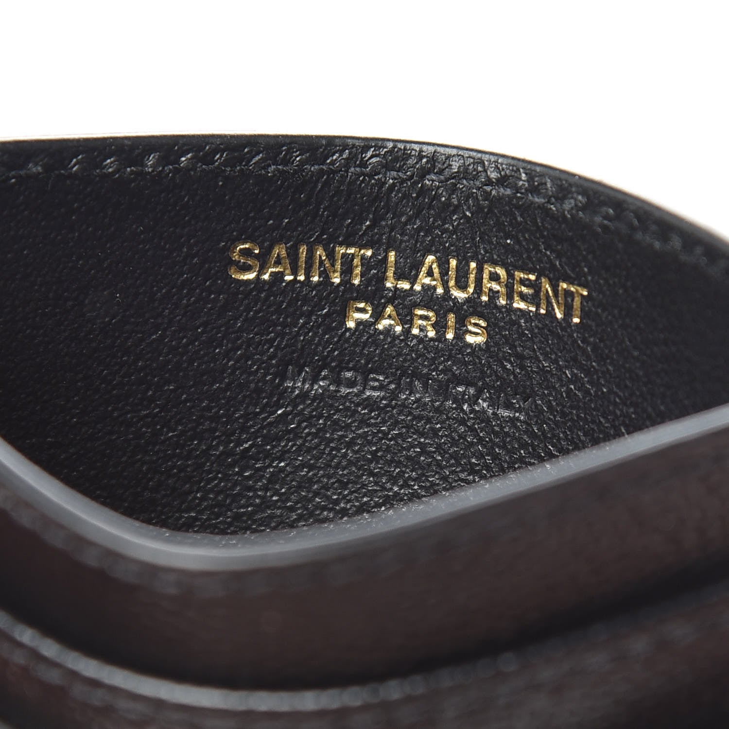 Saint Laurent Grain De Poudre Matelasse Chevron Monogram Credit Card Case Black 6 of 8