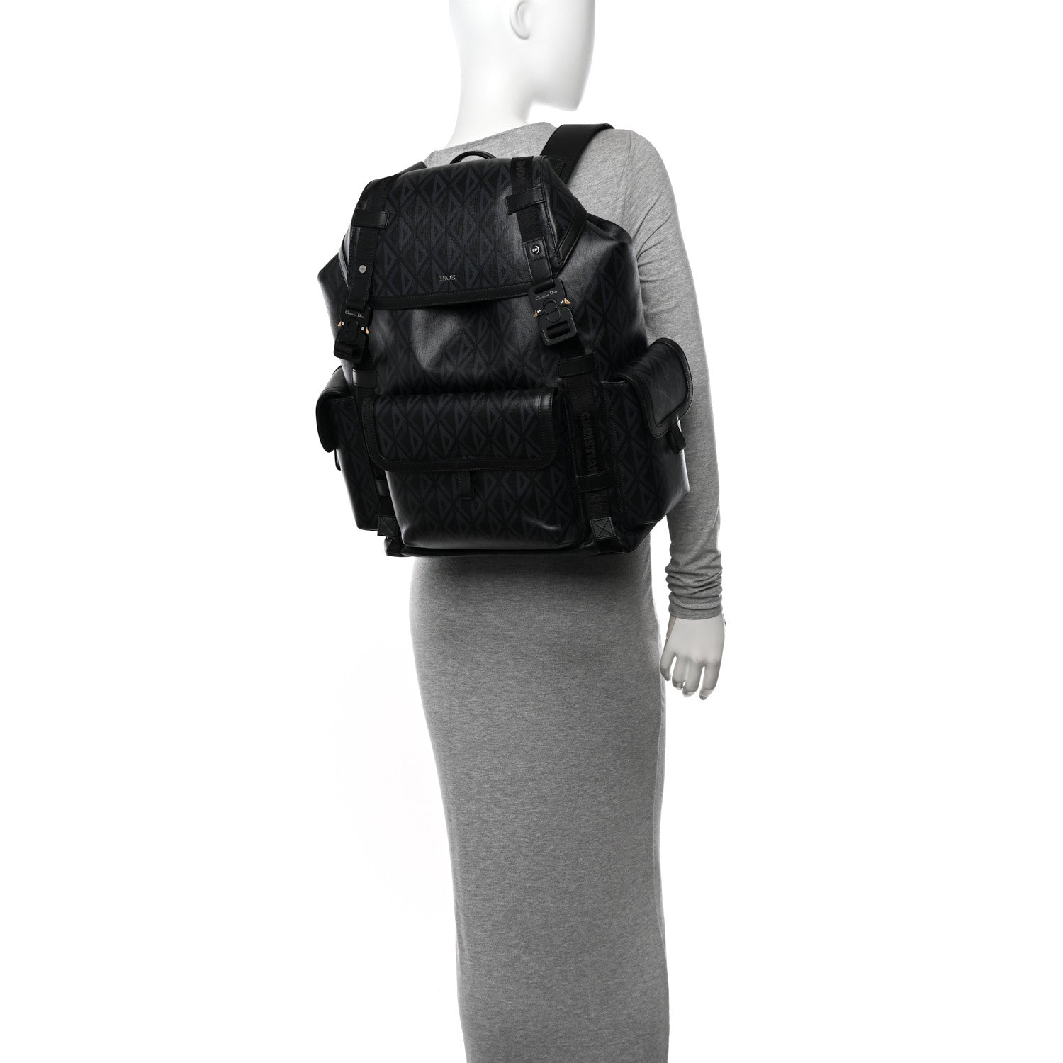 Christian Dior Canvas CD Diamond Hit The Road Backpack Black 2 of 9