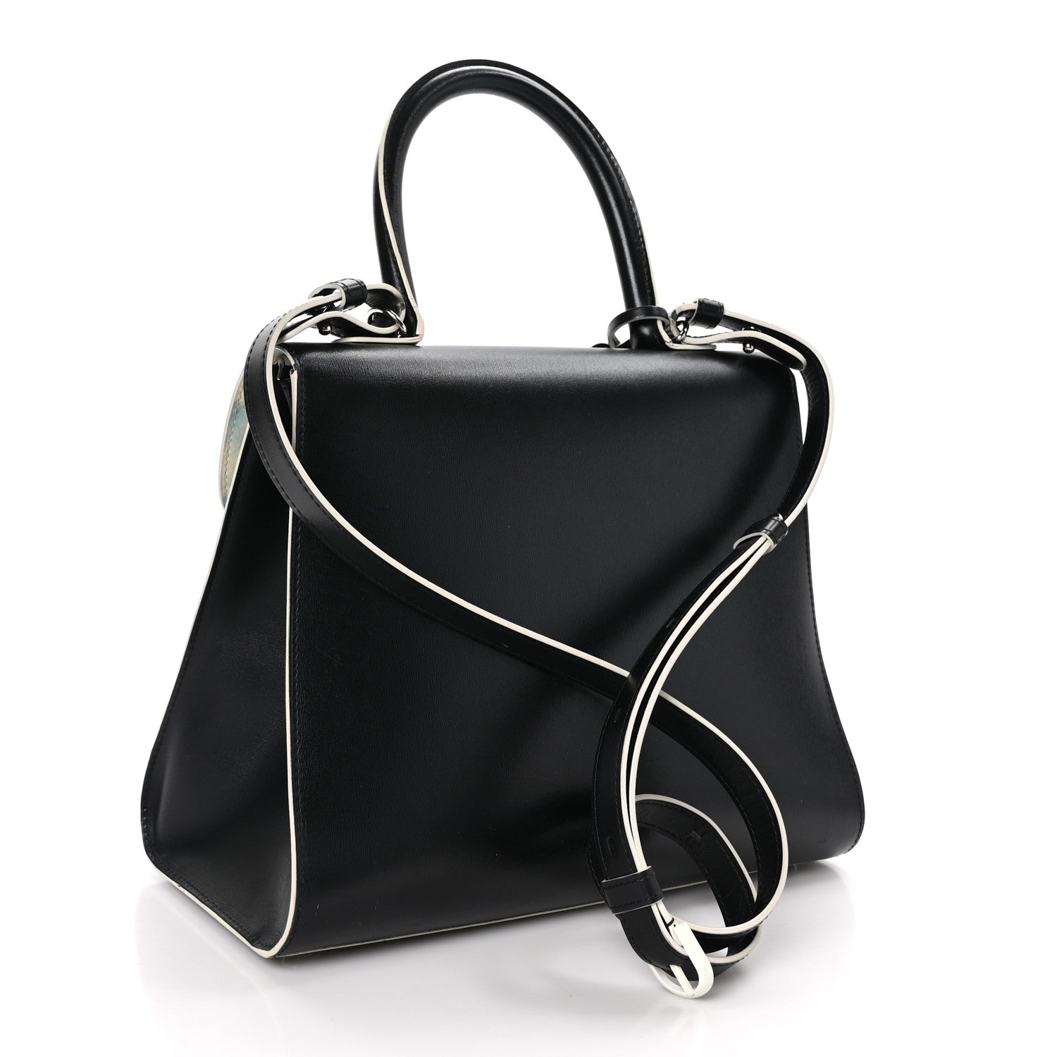 Delvaux Box Calfskin MM Brillant Clouds Satchel Black Ciel 3 of 15