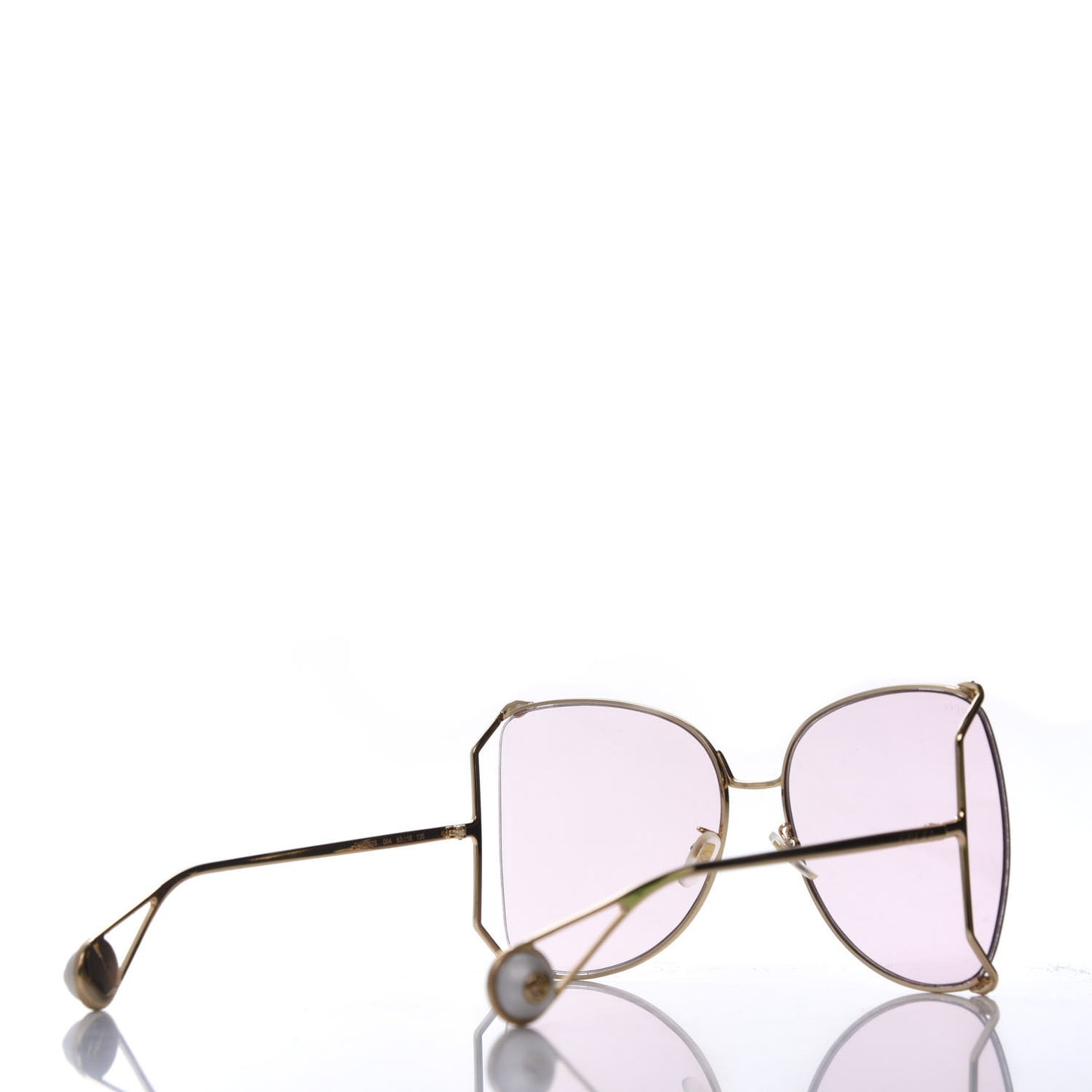 Metal Oversized Round Sunglasses GG0252S Gold Pink
