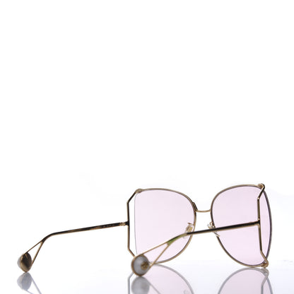 Gucci Metal Oversized Round Sunglasses GG0252S Gold Pink 4 of 7