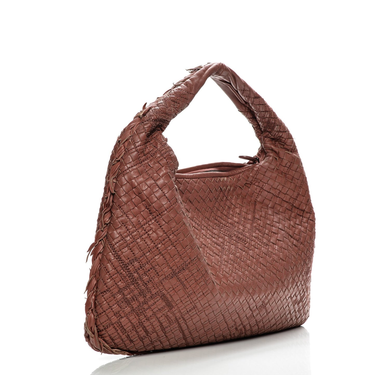 Nappa Intrecciato Fuzzy Maxi Veneta Hobo Dusty Rose