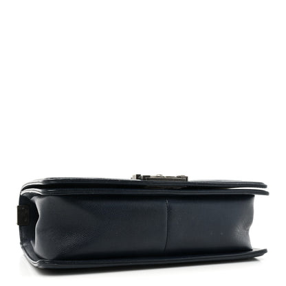 Chanel Caviar Chevron Quilted Medium Boy Flap Navy 3 of 19