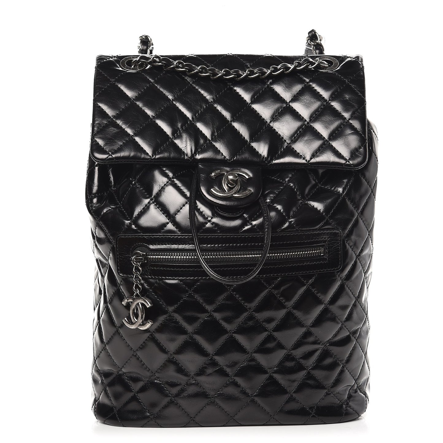 Calfskin Quilted Large Salzburg Mountain Backpack Black