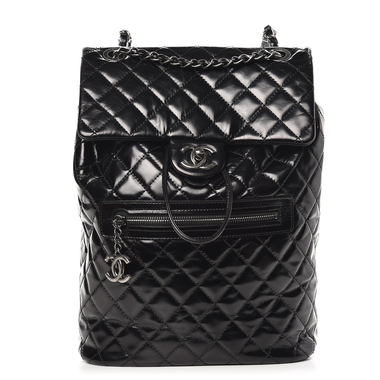 Chanel Calfskin Quilted Large Salzburg Mountain Backpack Black 1 of 8