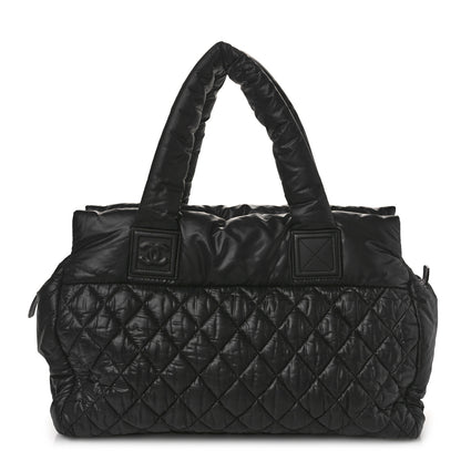 Chanel Nylon Quilted Large Coco Cocoon Reversible Tote Black 1 of 9