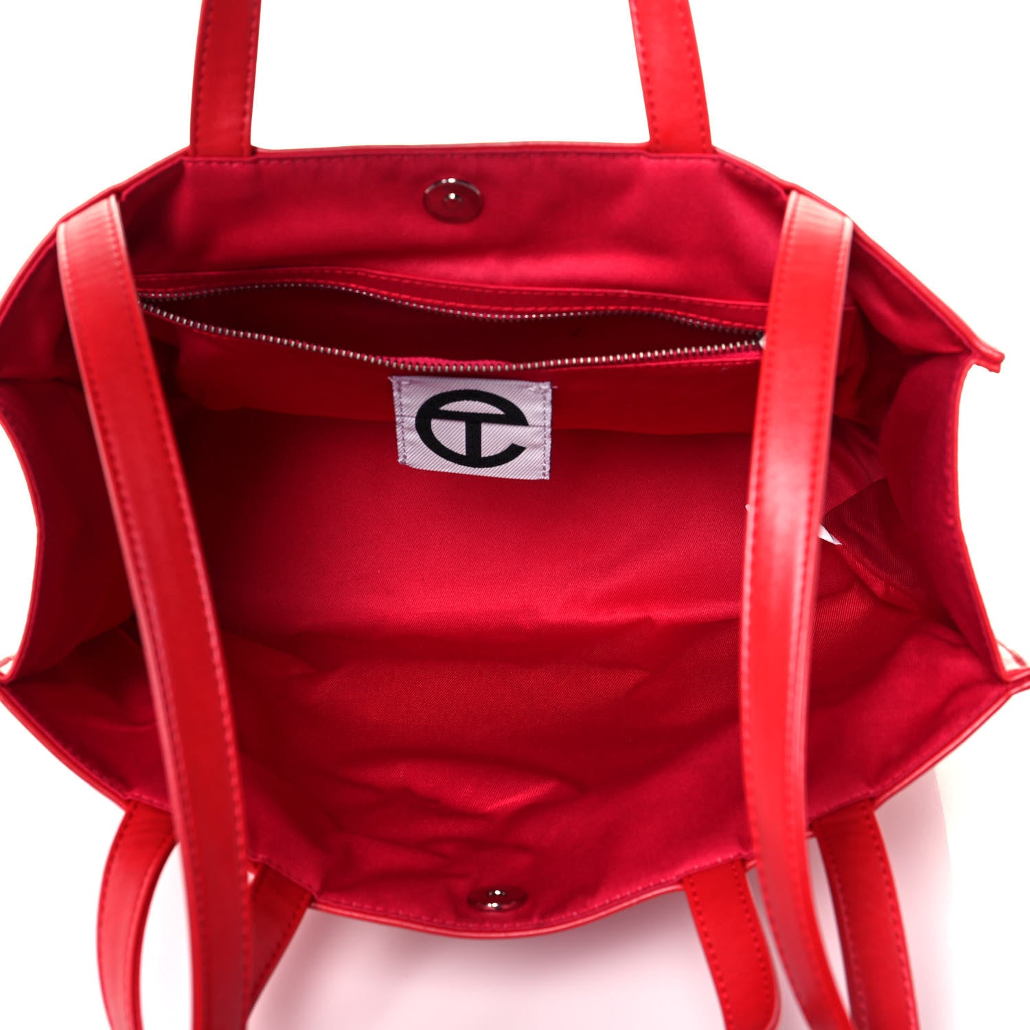 Telfar Vegan Leather Medium Shopping Bag Red 5 of 13