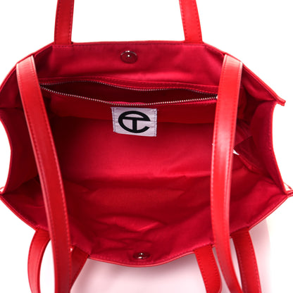 Telfar Vegan Leather Medium Shopping Bag Red 5 of 13