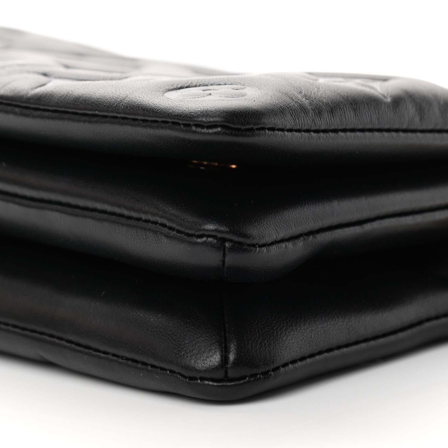 Louis Vuitton Lambskin Embossed Monogram Pochette Coussin Black 9 of 13
