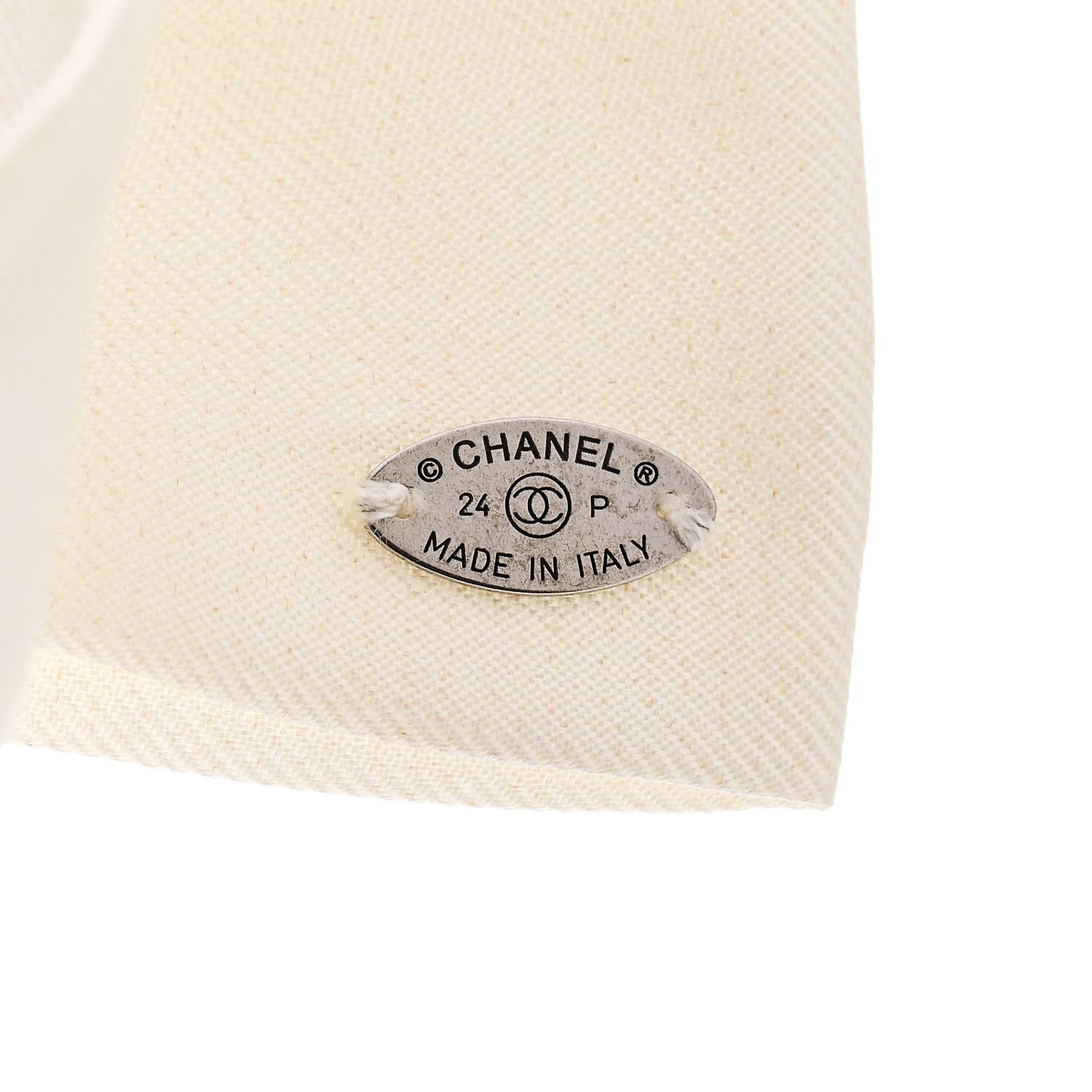 Chanel Silk Bow CC Hair Clip White Black 4 of 5