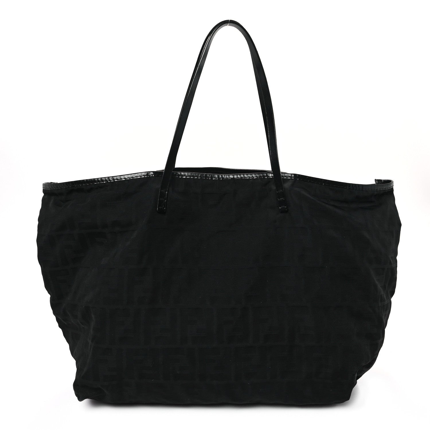 Fendi Nylon Zucca Medium Roll Tote Black 1 of 12