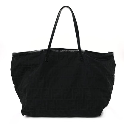 Fendi Nylon Zucca Medium Roll Tote Black 1 of 12