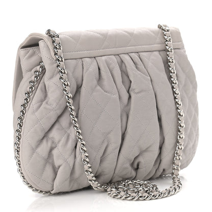 Chanel Washed Lambskin Quilted Large Chain Around Flap Grey 3 of 10