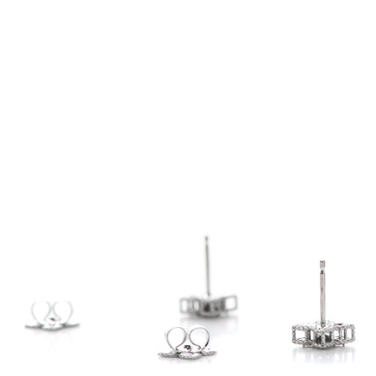 Roberto Coin 18K White Gold Diamond Princess Flower Small Stud Earrings 3 of 4