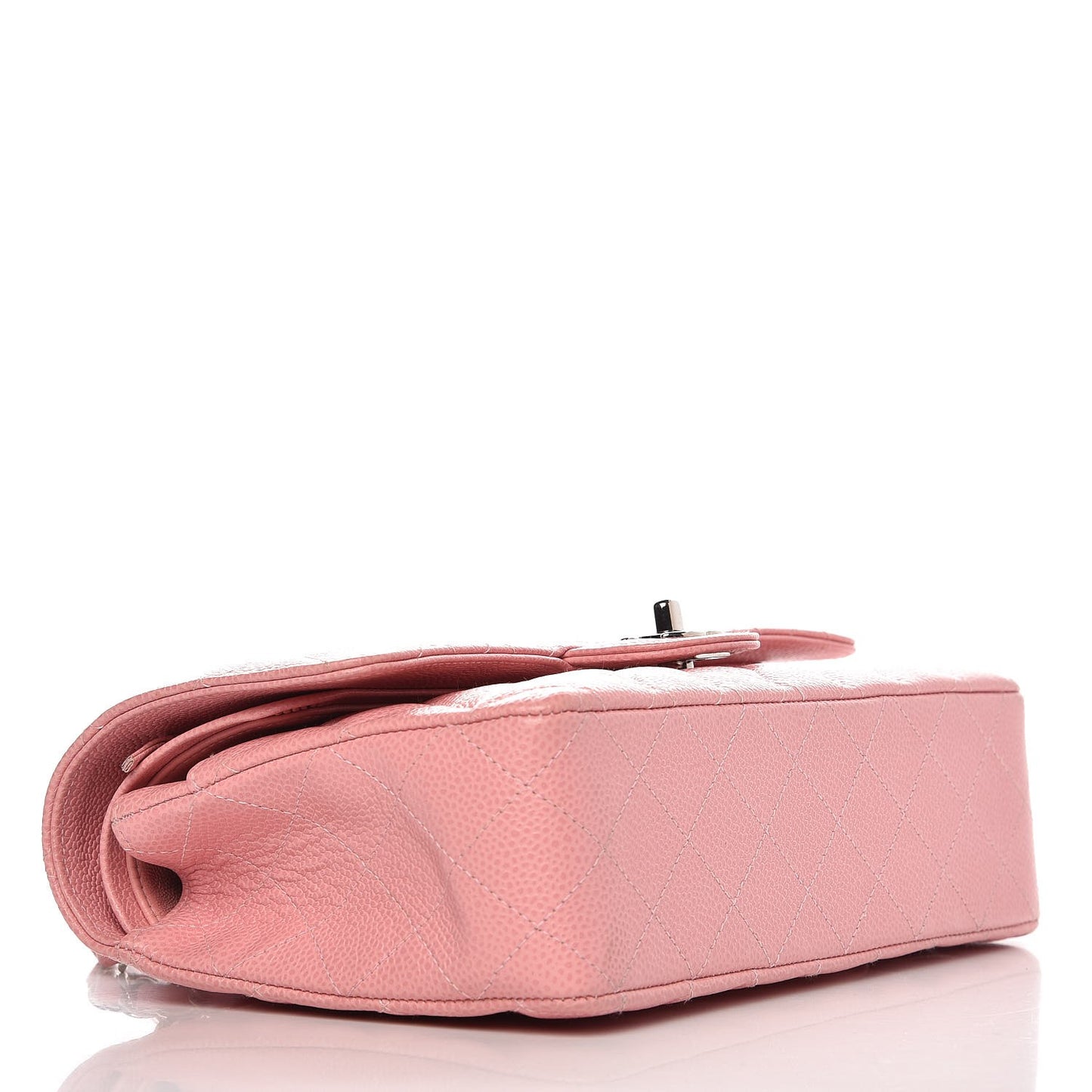 Caviar Quilted Medium Double Flap Pink