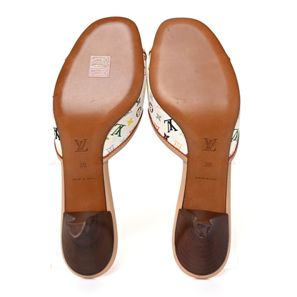 Louis Vuitton Monogram Multicolor Sandal Mule 39 White 5 of 9