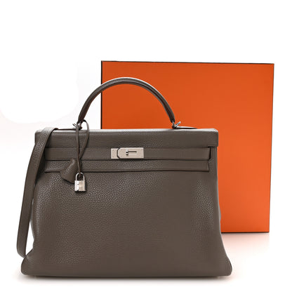 Hermes Taurillon Clemence Kelly Retourne 40 Etain 11 of 11