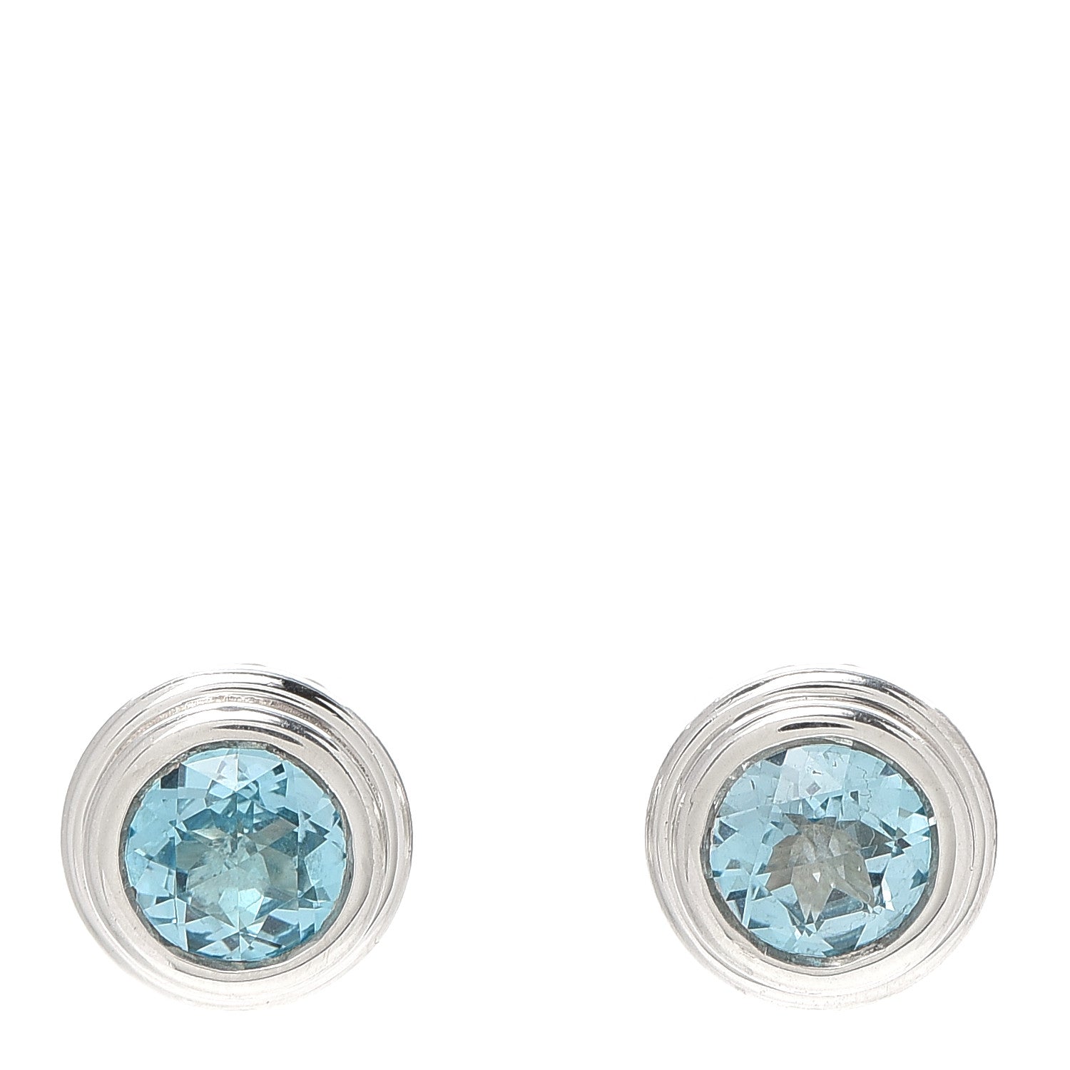 John Hardy Sterling Silver Blue Topaz Batu Bedeg Round Earrings 1 of 3