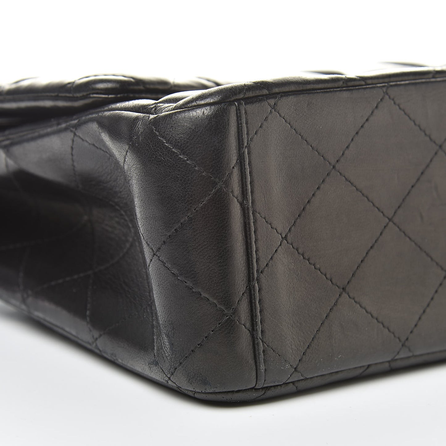 Lambskin Quilted Maxi Double Flap Black