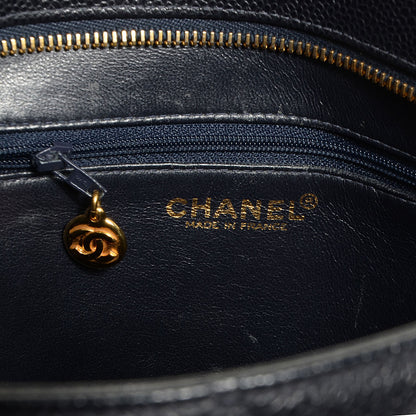 Chanel Caviar Quilted Medallion CC Tote Navy 6 of 8