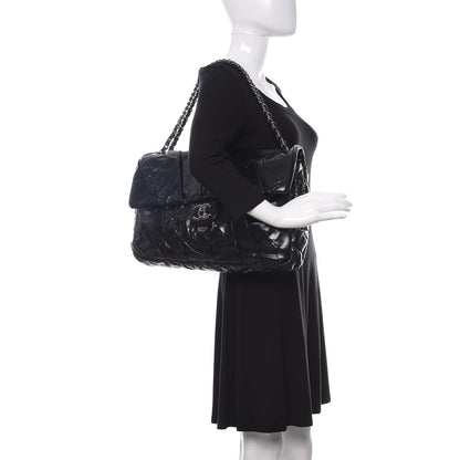 Chanel Glazed Calfskin Twisted Maxi Flap Black 2 of 9