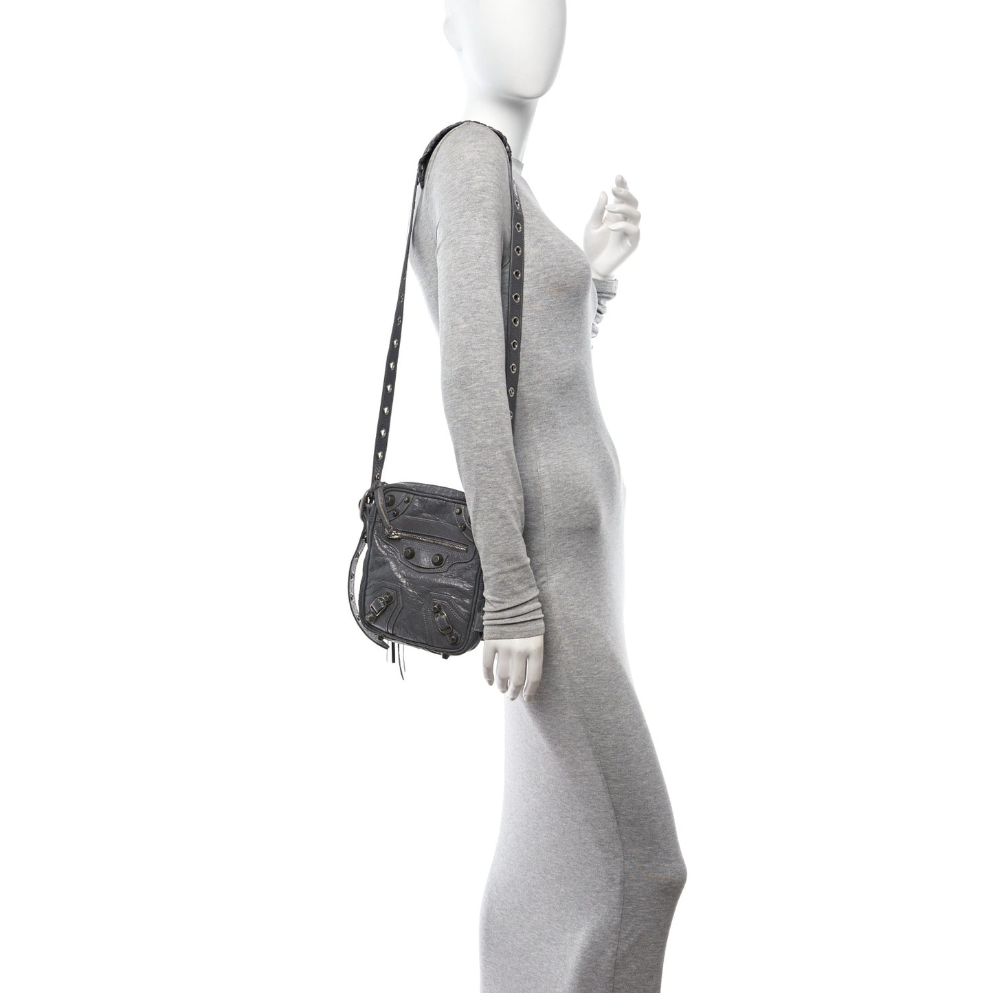 Agneau Arena Le Cagole Crossbody Bag Grey