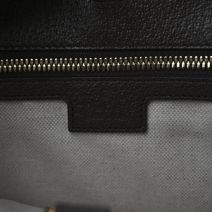 Gucci Monogram Jumbo GG Textured Dollar Calfskin Web Tote Bag Camel Ebony New Acero 6 of 10