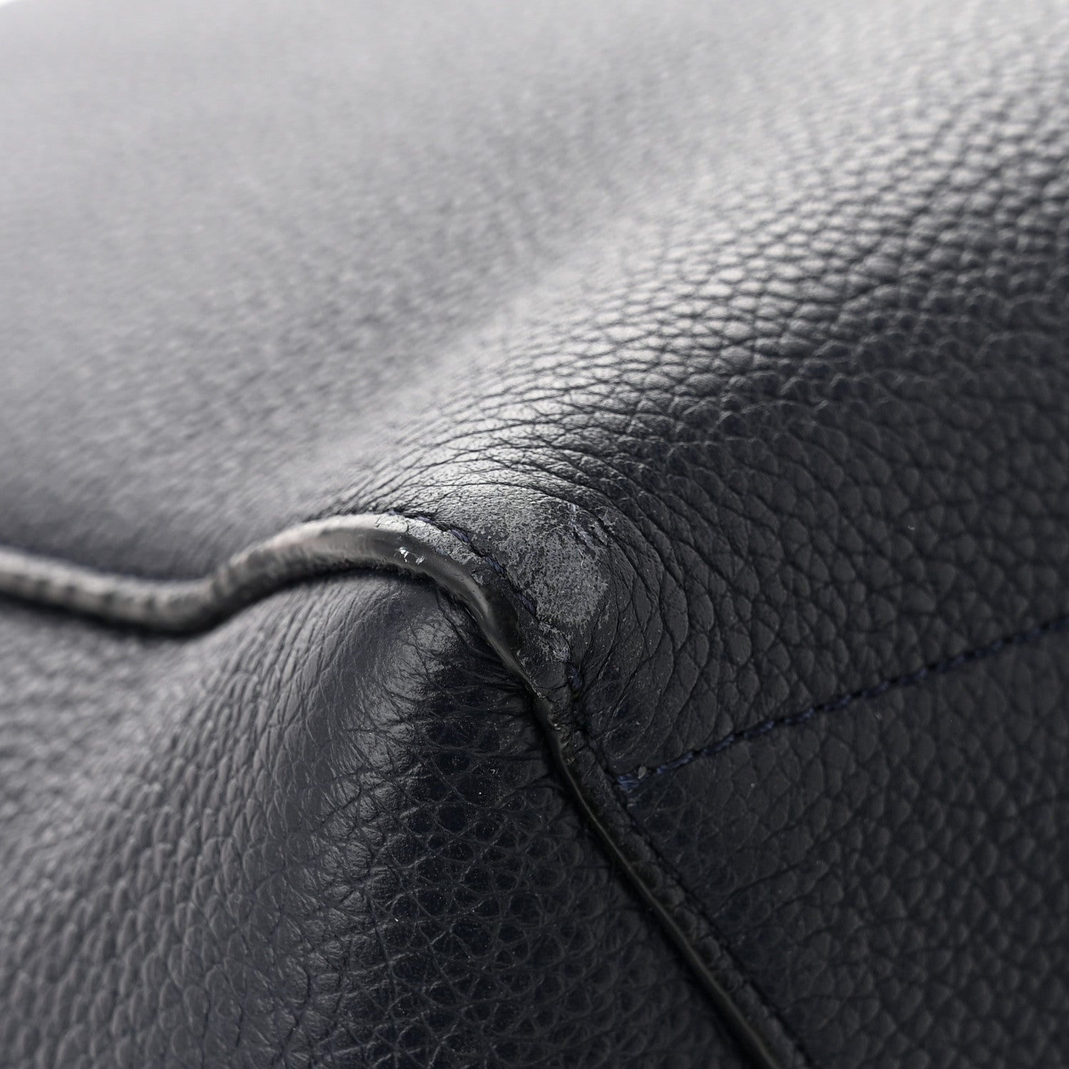 Celine Soft Grained Calfskin Sangle Bucket Bag Navy Blue 9 of 10