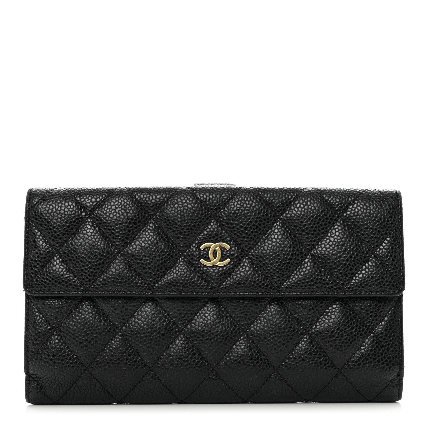 Chanel Caviar Quilted Long Flap Wallet Black 1 of 10