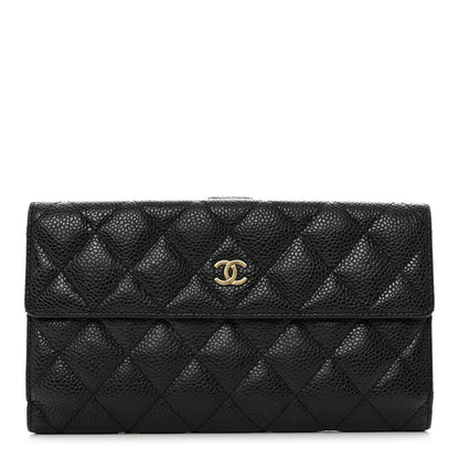 Chanel Caviar Quilted Long Flap Wallet Black 1 of 10